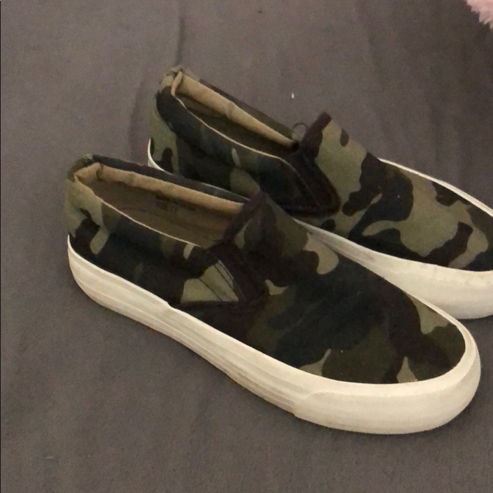 Camo slide on sneakers